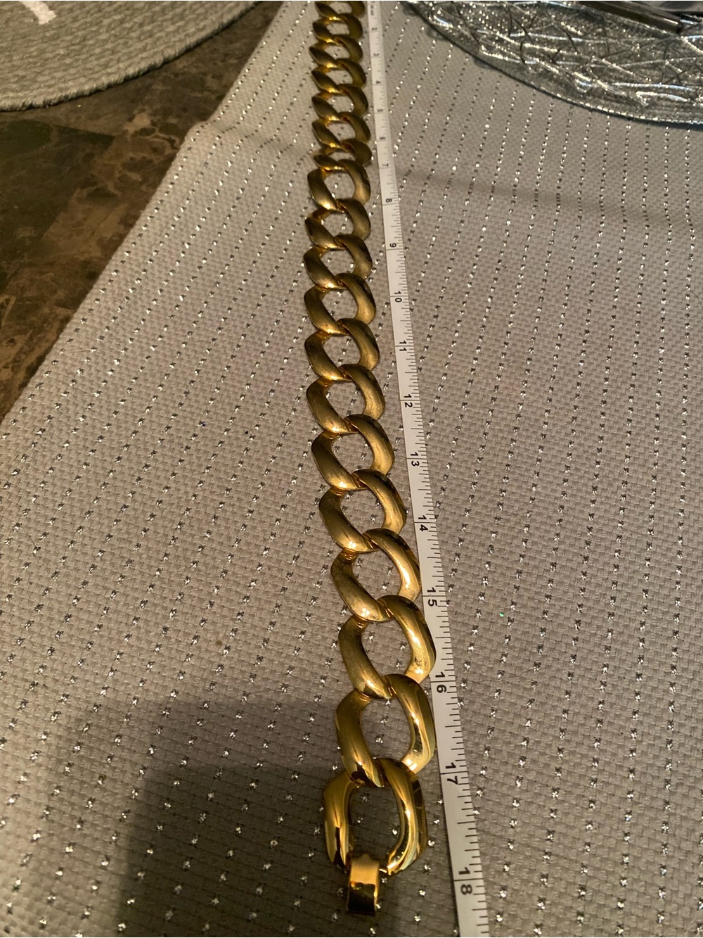 Polished Gold Cuban Link Chain Necklace for Men or women